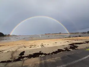 Rainbow over Sainte-Anne bay