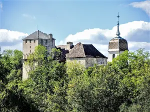 Le château et le clocher de l'église (© J.E)