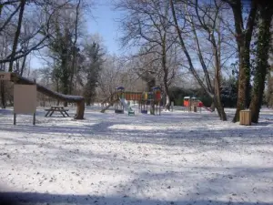 Playground under snow