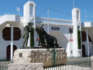Arenas Joseph Fourniol en het beroemde standbeeld van Miguel Ruiz