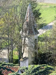 View the pigeon from the belfry of the church of Villebramar