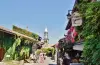 The street of the church and the bell tower