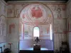 Сен-Ceneri-ле-Gérei - Интерьер романской церкви Saint-Céneri и ее фрески (фрески)
