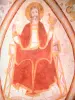 Сен-Ceneri-ле-Gérei - Интерьер романской церкви Saint-Céneri: фреска (роспись): Христос в величестве
