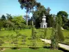 バガテル公園 - バガテルパーク: バラ園を見下ろすキオスク