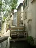 阿维尼翁 - 房子，梧桐树和河（la Sorgue）与桨轮（rue des Teinturiers）