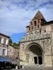 Abbaye de Moissac - Abbaye Saint-Pierre de Moissac : clocher-porche et portail roman de l'église Saint-Pierre