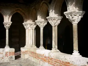 Abbazia di Moissac - Abbazia di Saint-Pierre de Moissac: colonne con capitelli scolpiti del chiostro romanico