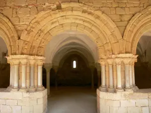 Abdij van Flaran - Voormalig Cisterciënzer abdij van Onze-Lieve-Vrouw van Flaran (graafschap erfgoed, cultureel centrum graafschap), op de stad Valence-sur-Baise: kapittelzaal