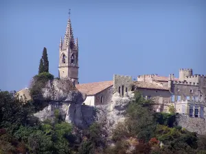 Aiguèze - Bell tower of the Saint-Roch church