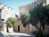 Aiguèze - Las fachadas de la villa medieval