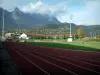 Albertville - Olympic stadium with view of mountains