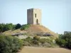 Albon tower - Medieval tower on its clod of earth surrounded by vegetation