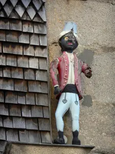 Alençon - Statue of the Little Negro (Petit Nègre) on the facade of an old house