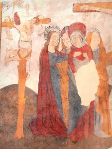 Allemans-du-Dropt - Dentro de la iglesia de San Eutropio: fresco (pintura mural)