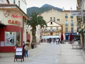 Amélie-les-Bains-Palalda - Casino, cafetería con terraza y fachadas de la estación climática