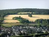 Les Andelys - View over the roofs of Grand Andely and the fields around