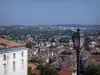 Angoulême - Lamppost in foreground with view of the roofs of the low city