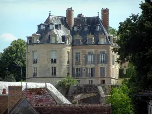 Apremont-sur-Allier - Castle and roofs of the houses in the village