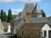 Asnières-sur-Vègre - Gevels van huizen in het middeleeuwse dorp