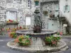 Aubrac in Aveyron - Bloemrijke fontein Laguiole