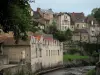 Aubusson - The River Creuse, the building and houses of the city