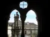 Autun - Hall of the Saint-Lazare cathedral with view of the Saint-Lazare fountain and the facade of the Palais de Justice (law courts)