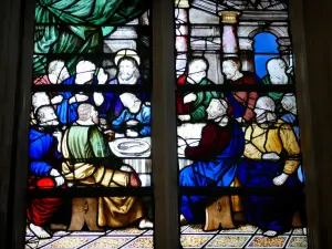 Auxerre - Inside the Saint-Eusèbe church: stained glass window