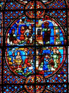 Auxerre - Inside the Saint-Étienne cathedral: stained glass window