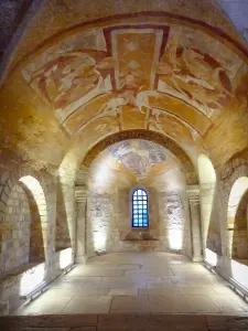Auxerre - Ancient frescoes in the Romanesque crypt of St. Stephen's Cathedral