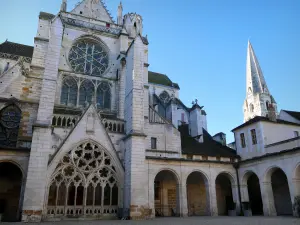 Auxerre - North facade of the abbey church and cloister of the Saint-Germain abbey