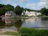 Bagnoles-de-l'Orne - View of the lake, the casino and the villas of the spa town