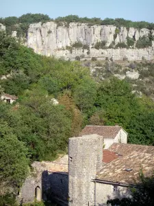 Balazuc - Case a torre, verde e scogliere a picco l'intera