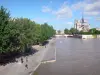 Banks of the Seine river - Stroll along the Seine river on Quai de la Tournelle, with a view of Île de la Cité and the apse of the Notre-Dame cathedral