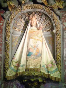 Basiliek van Verdelais - Binnen in de basiliek Notre - Dame de Verdelais : beeld van Onze Lieve Vrouw van Verdelais