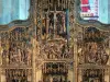 Baume-les-Messieurs - Abbey: detalles sobre el retablo flamenco de la iglesia de la abadía de Saint-Pierre