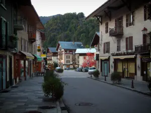 Beaufort - Calle de la aldea con casas y tiendas