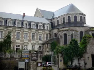 Beaugency - Notre-Dame abbey church of Romanesque style and building of the ancient abbey