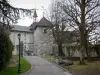 Belley - Alley in the park of the episcopal palace surrounded by trees