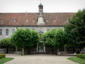 Besançon - Ospedale di Saint-Jacques e alberi nel suo giardino