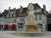 Besançon - Fontana, negozi e case di Piazza della Rivoluzione