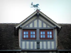 Beuvron-en-Auge - Attic window of a half-timbered house in the Pays d'Auge area