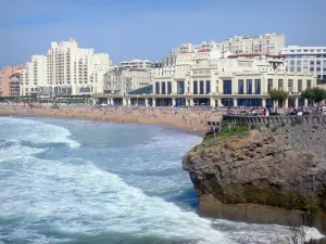 Biarritz - Aan het strand van het resort, Grand Beach en de Atlantische Oceaan