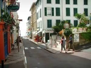 Biarritz - Houses and shops of the Rue du Vieux Port street