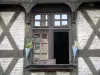 Billom - Medieval town (medieval quarter): window of a half-timbered house
