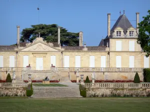 Bordeaux vineyards - Château Beychevelle and garden, winery in Saint-Julien-Beychevelle in the Médoc 
