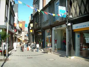 Bourges - Calle peatonal repleta de tiendas