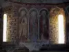 Brancion - All'interno della chiesa romanica di Saint-Pierre: affreschi (murales)