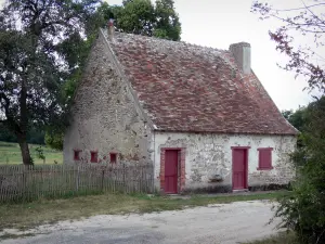 La Brenne Regional Nature Park - Stone house, road and trees