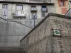 Briançon - Upper town (Vauban citadel, fortified town built by Vauban): fortified stair, lampposts and houses of the old town